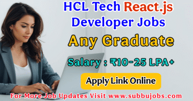 React.js developer jobs HCL Tech React.js developer job posting 2025 with company logo and job details