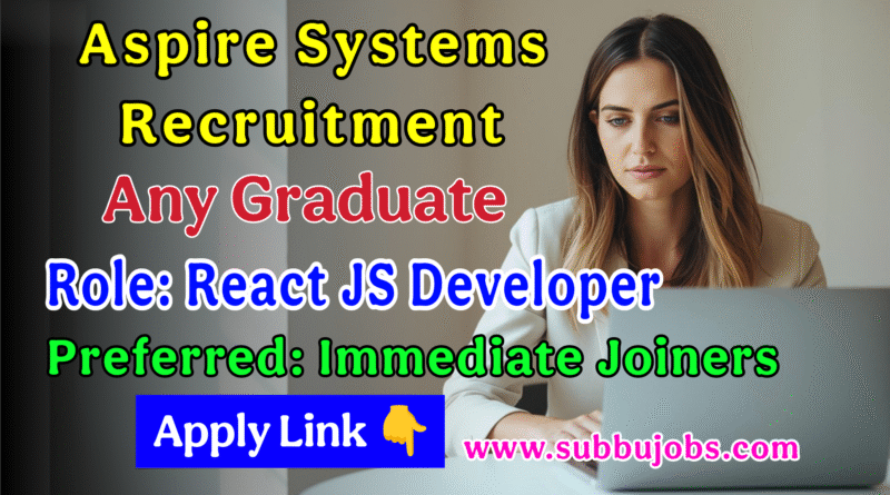 react js developer jobs chennai aspire systems 2025 hiring salary