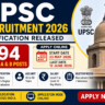 UPSC Recruitment 2026 Notification For 194 Group A And Group B Posts