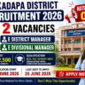 YSR Kadapa District Recruitment 2026 Notification Released For E District Manager And E Divisional Manager Posts Salary 22500 Per Month